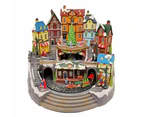 Large Animated Christmas Village Train Station Building Xmas Tree Musical LED Light-up