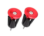 2Pcs/Set Aluminium Alloy Bike Bicycle Cycling Handle Bar Grips End Plug Cap - Red