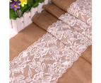 Windyhope Vintage Natural Burlap Jute Lace Table Runner Party Wedding Home Banquet Decor-