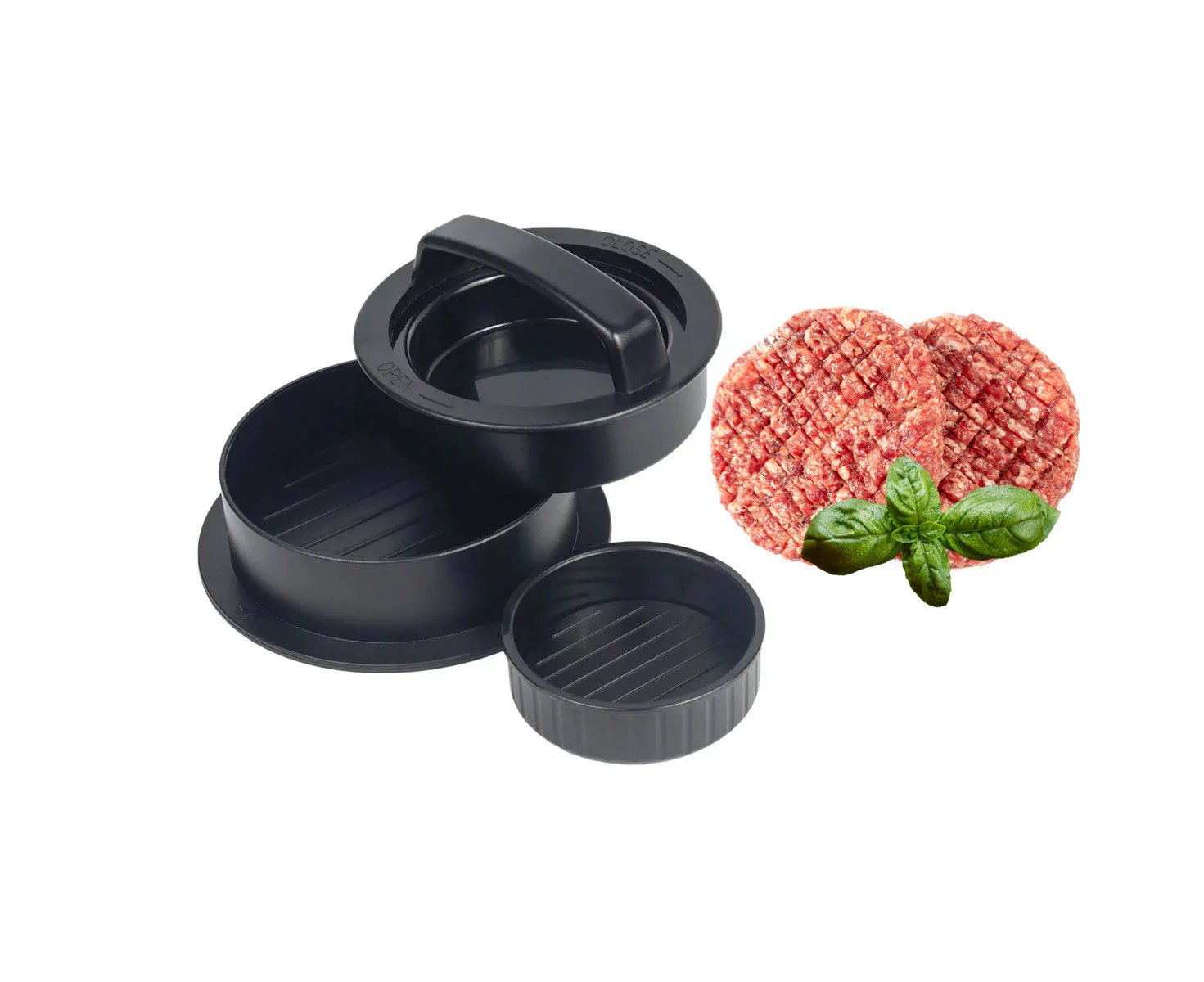 Burger Press Hamburger Patty Maker Mold Stuffed Burgers Press with 100p Patty Sheets Paper for BBQ Non-Stick Sliders Meat Beef Pork