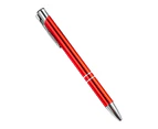 Metal Ballpoint Pen Retractable Rollerball Pen Assorted Colors Smooth Writing Sturdy Flexible Pen Clip Refillable-Color-Red