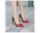 High Heels for Women Pointed Toe Dress Shoes Stiletto Heels Pumps-red