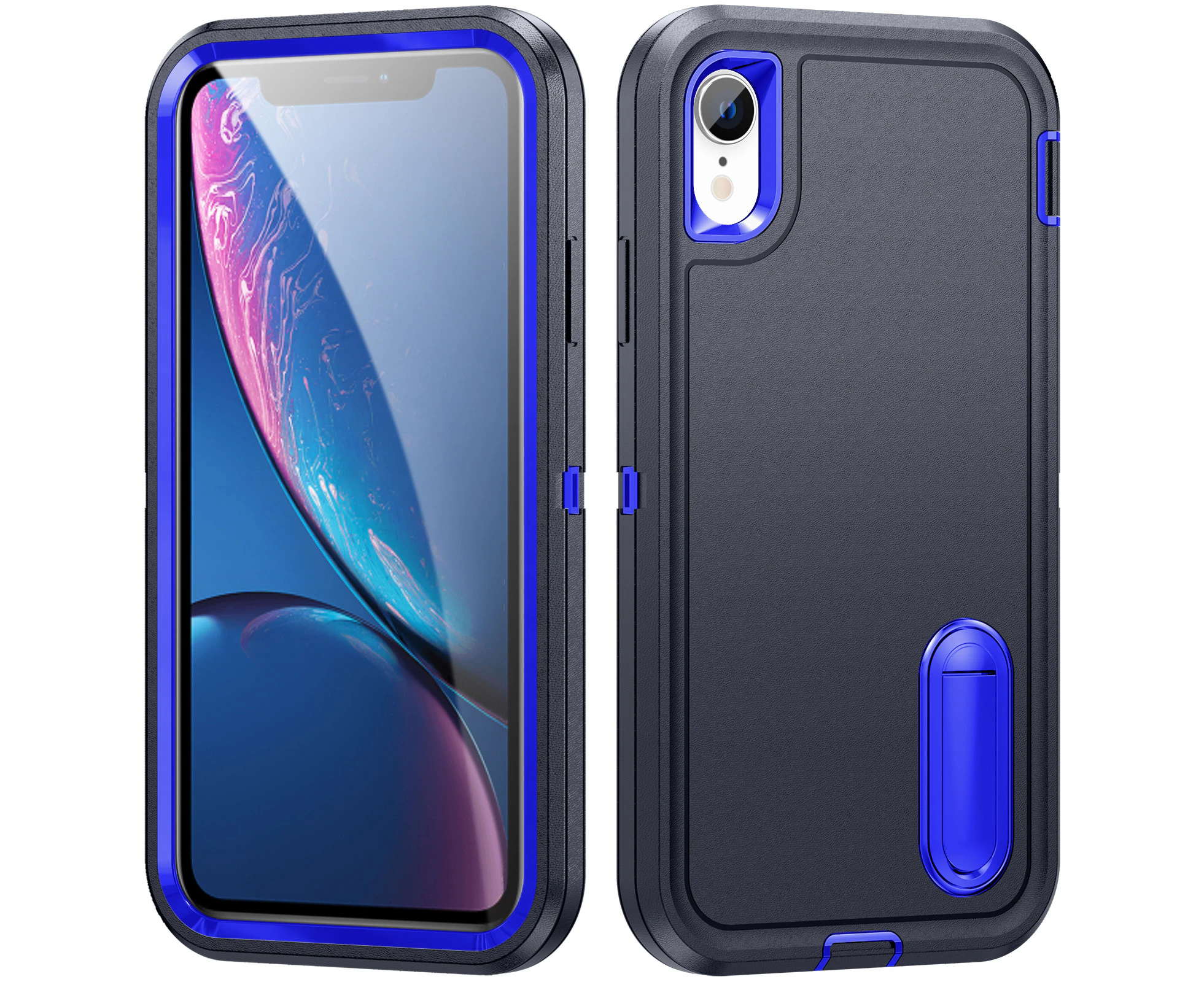 YSM for iPhone X/XS Shockproof Case with Stand-Blue