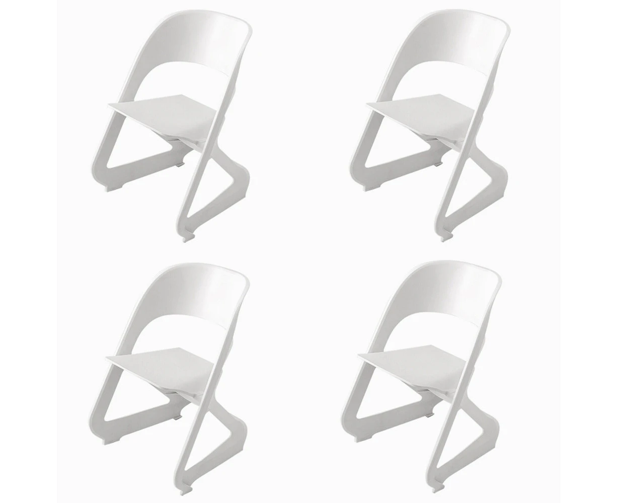 4pcs ArtissIn Dining Chairs Office Cafe Lounge Seat Stackable Plastic Chair Set White