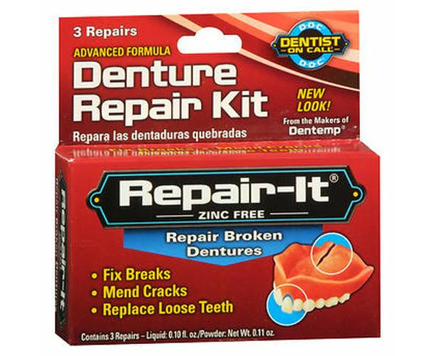 D.O.C. D.O.C. Repair-It Denture Repair Kit ,3 Repairs, Kit