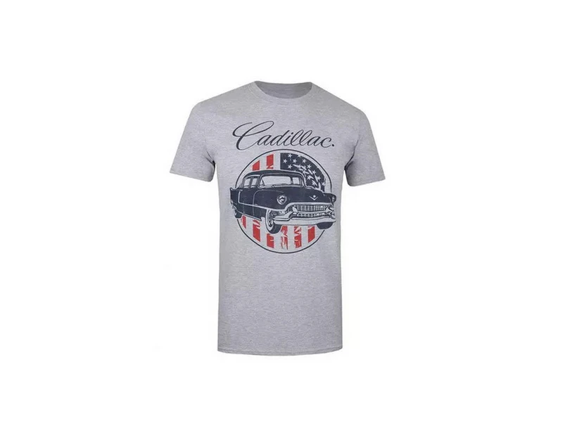 GM Motors Mens Cadillac USA T-Shirt (Grey Marl) - TV1420