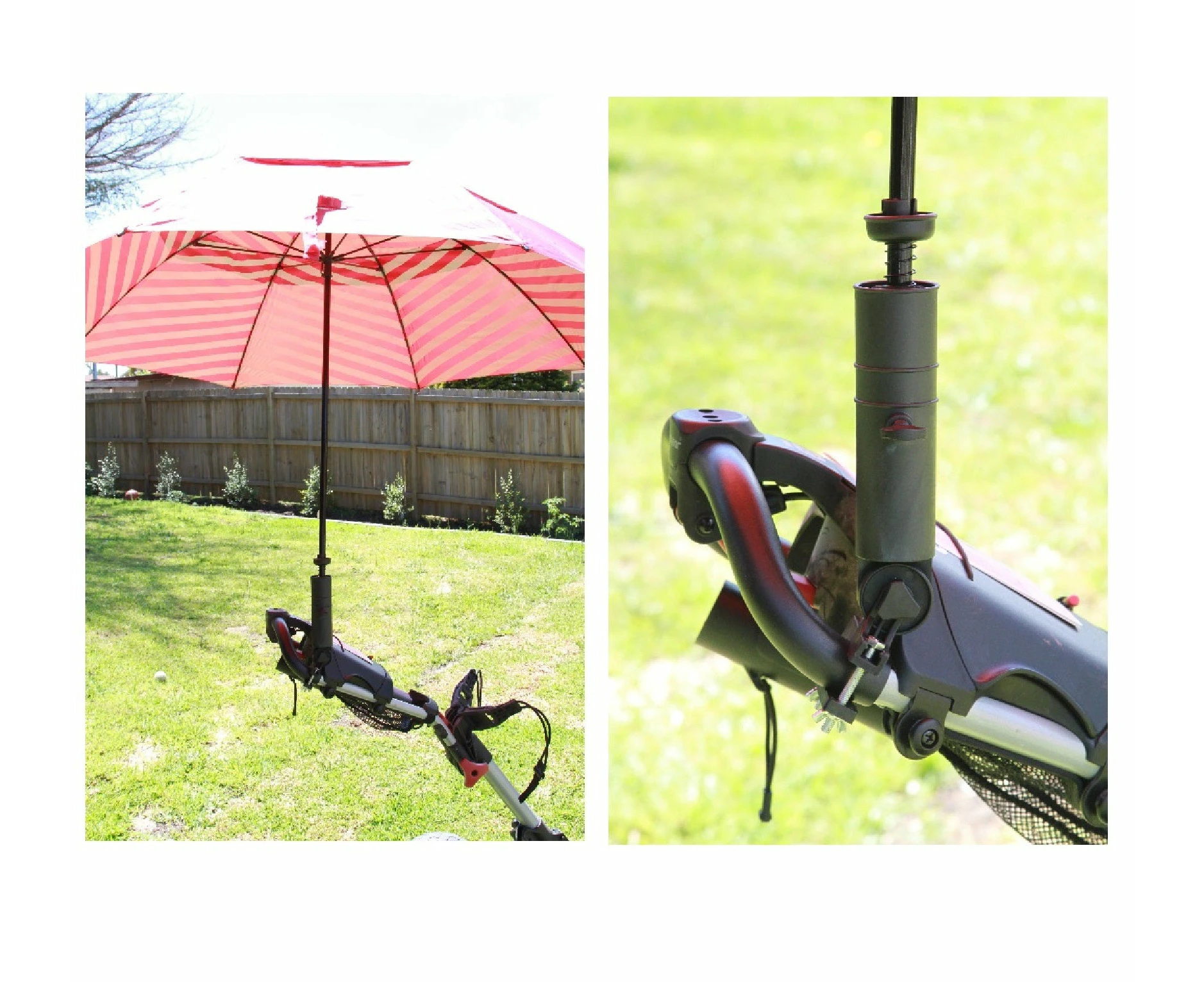 UNIVERSAL GOLF UMBRELLA HOLDER FOR BUGGY CART / BABY PRAM / WHEELCHAIR CLICGEAR