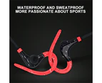 Bluetooth Waterproof Sport Headphones in-ear Ear Hook Wireless Earphones Hanging Neck Music Noise Reduction Headset with Mic - Black