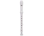 Recorder 8-Hole Baroque Woodwind Instrument With Pu Bag Cleaning Tool-White