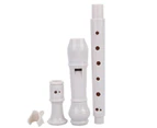 Recorder 8-Hole Baroque Woodwind Instrument With Pu Bag Cleaning Tool-White