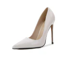 Women Pumps, Pointed Toe High Heel Party Stiletto Heels Shoes-white