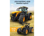 DOUBLE E E360-003 1:16 6CH 2.4GHz Remote Control JCB Fastrac 4220 Farm Tractor With Dump Trailer Light & Sound Toy Truck