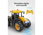 DOUBLE E E360-003 1:16 6CH 2.4GHz Remote Control JCB Fastrac 4220 Farm Tractor With Dump Trailer Light & Sound Toy Truck