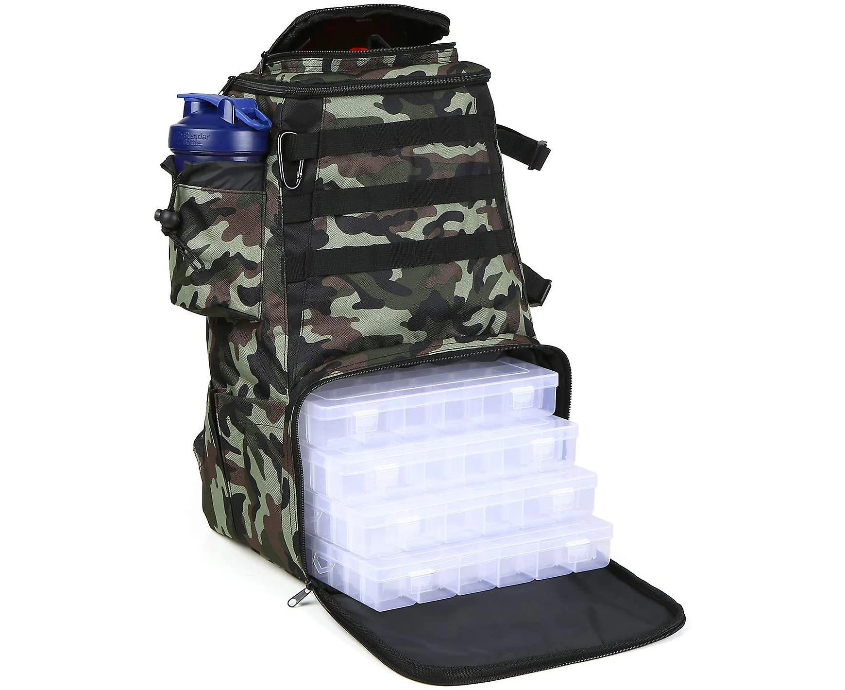 Large Capacity Fishing Gear Backpack With 2 Fishing Rod Holders