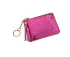 2023 Bank Card Holder Short Wallet with Tassels ID Card Holder Change Pouch Clutch Card Case Solid Color Purse for Women-Color-rose pink