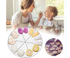 Set of 2 round cake cooling racks - Cake rack for even and fast cooling - Easy release of pastries 32.5*2.2CM