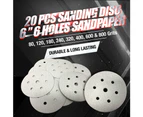 20 Pcs 150mm 6 Holes Sanding Disc Sandpaper (400 Grits)