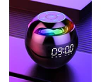 Wireless Spherical Digital Clock Bluetooth Speaker - White