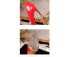 Women Pumps, Pointed Toe High Heel Party Stiletto Heels Shoes-Black and red background