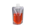 60Pcs 250ML Clear Stand up Spout Pouch Plastic Drink Packaging Bag with Leak Proof Cap-Grey