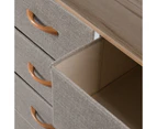 Sherwood Luna 8 Drawer Fabric Home Storage Dresser With Shelf Cream