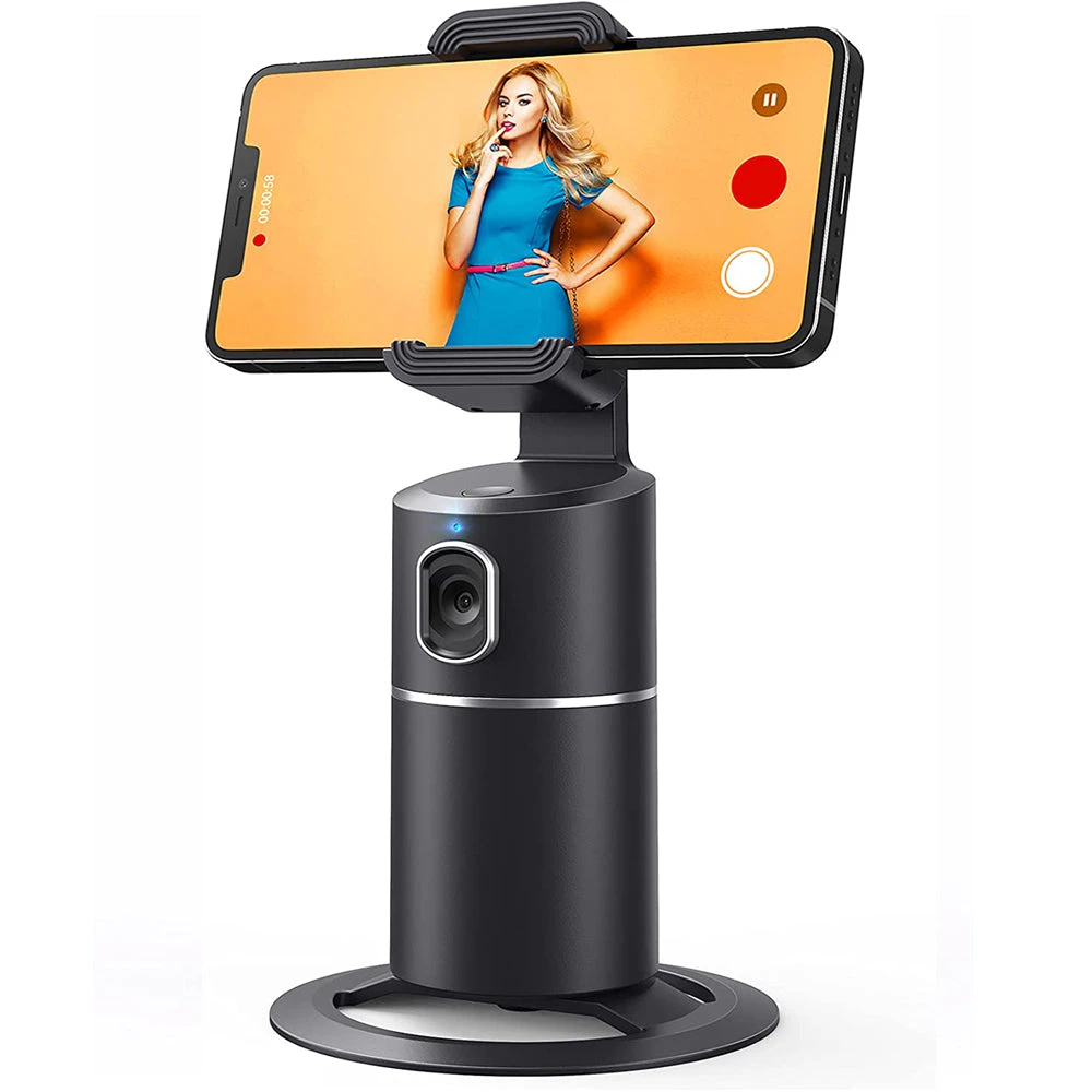 Smart 360 Degree Rotatable Face Tracking Phone Holder - Black