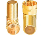 2 Pack F Type Right Angle Male to Female Adapters RG6 Gold Plated Coaxial Connectors for Coax Cables, Wall Mounted TV, Wall Plates