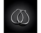 Stunning 925 Sterling Silver Filled Sp Large Oval Hoop Huggie Earrings Au Stock