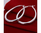 Stunning 925 Sterling Silver Filled Sp Large Oval Hoop Huggie Earrings Au Stock