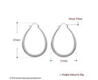 Stunning 925 Sterling Silver Filled Sp Large Oval Hoop Huggie Earrings Au Stock