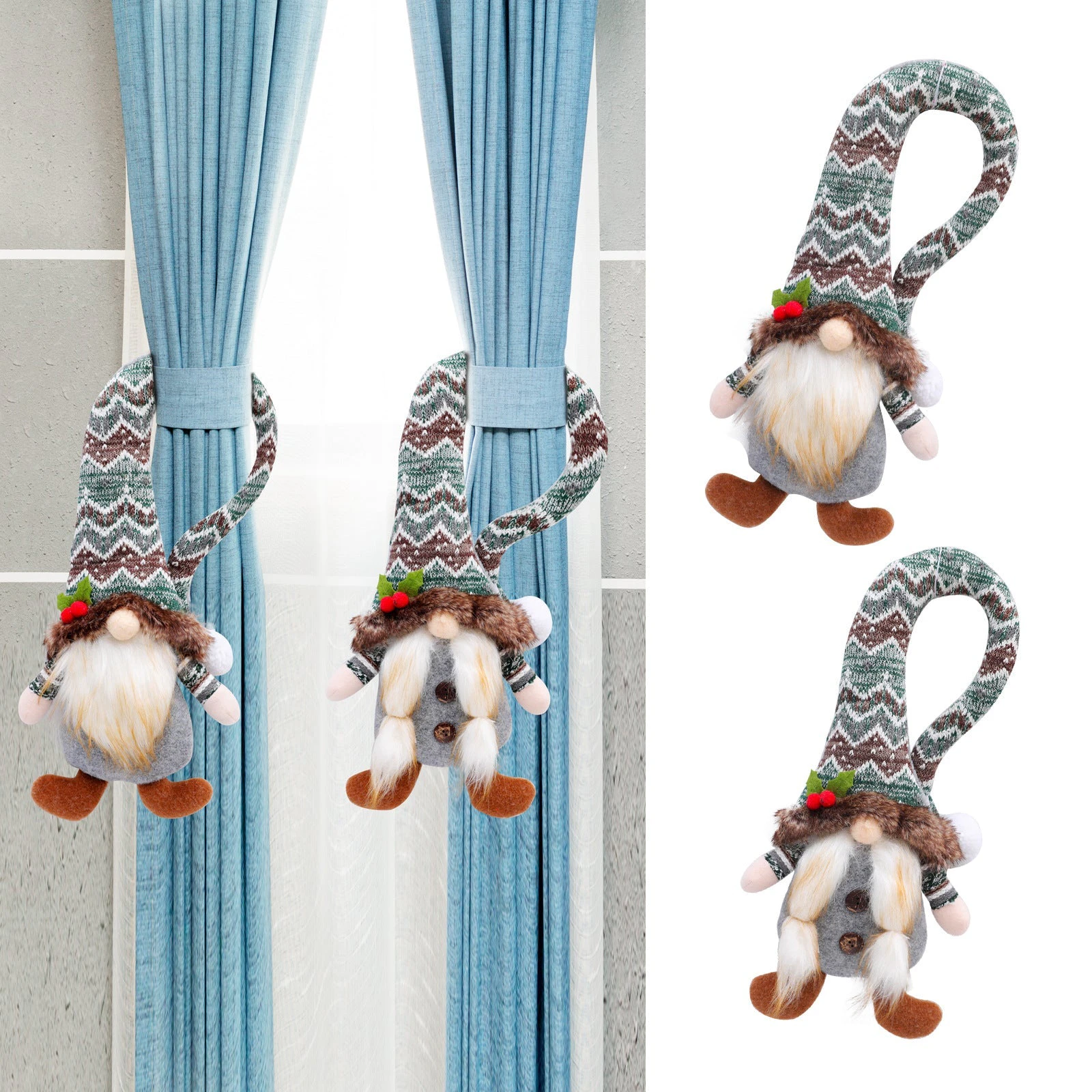 Faceless Christmas Curtain Buckle Doll