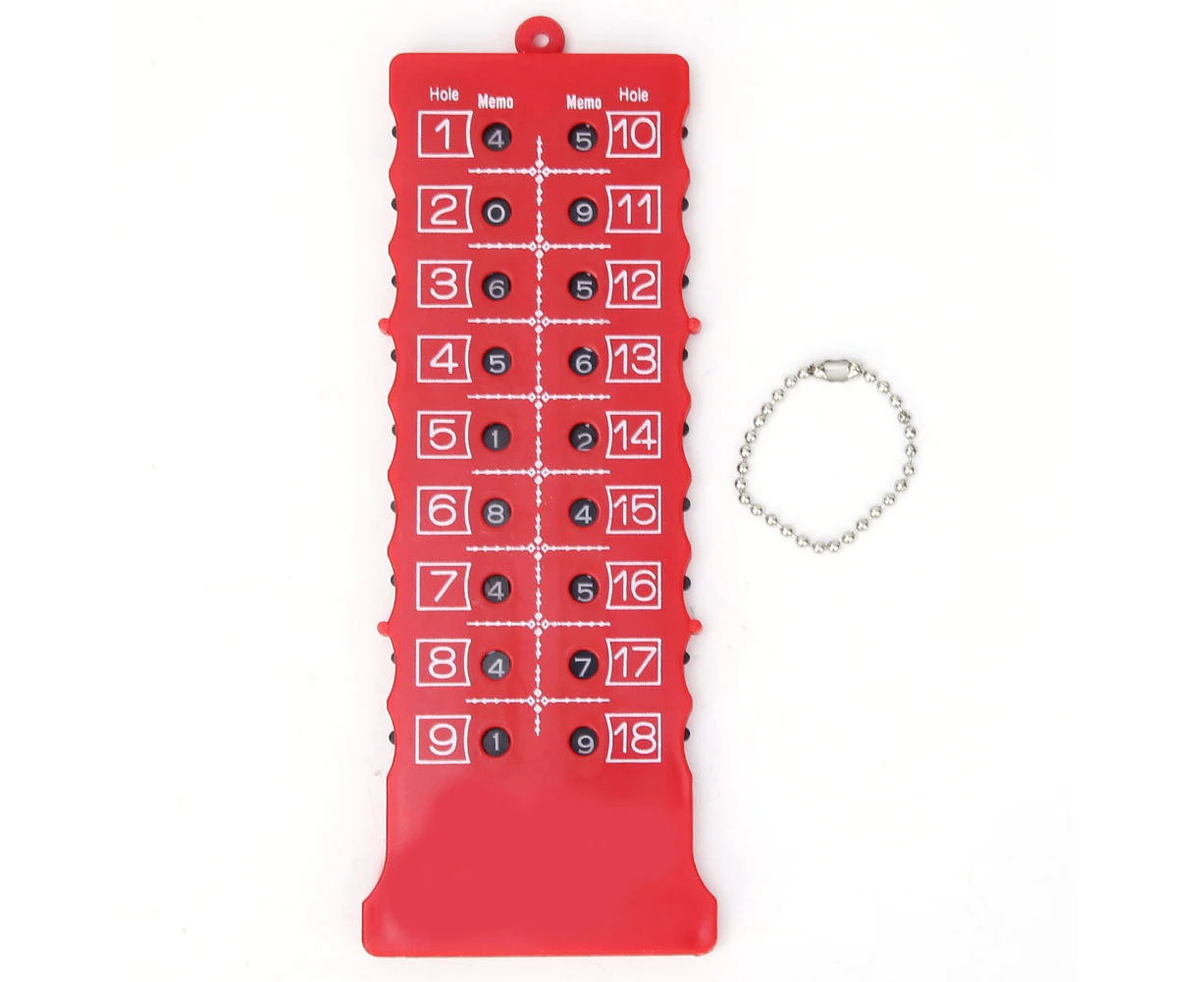 Abs Plastic Portable Strip Type 18 Holes Golf Scoreboard Score Counter Training Practice Competition Accessory(Red Beads String )