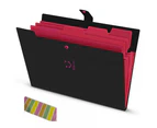 Expanding Document File Folder, Polypropylene, A4 and Letter Size File Organiser with 5 Pockets