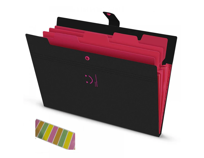 Expanding Document File Folder, Polypropylene, A4 and Letter Size File Organiser with 5 Pockets