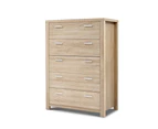 5 Chest Of Drawers Tallboy Dresser Table Bedroom Storage Cabinet