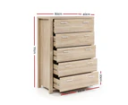 5 Chest Of Drawers Tallboy Dresser Table Bedroom Storage Cabinet