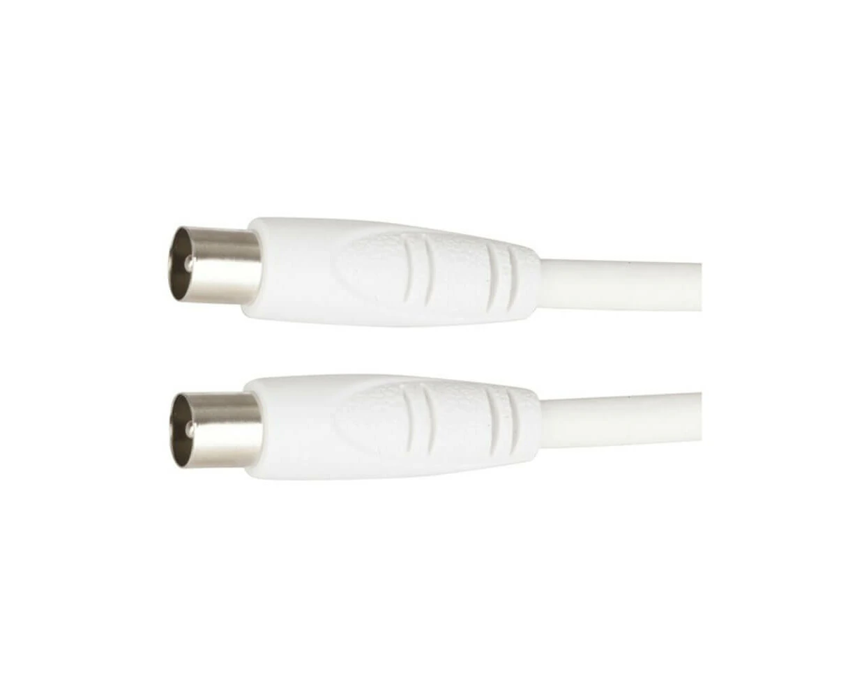 Jaycar TV Coaxial Cable White 1.5m - Plug-Plug