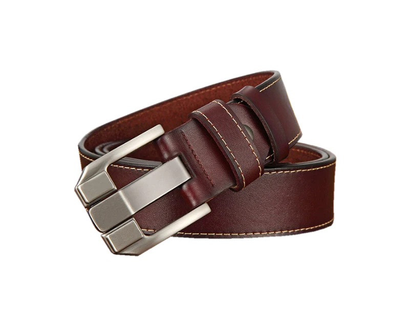 Genuine Leather For Men Pin Buckle Belts Cowskin Casual Belts Business Belt (Brown)