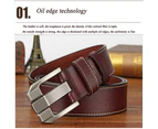 Genuine Leather For Men Pin Buckle Belts Cowskin Casual Belts Business Belt (Brown)