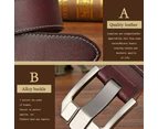 Genuine Leather For Men Pin Buckle Belts Cowskin Casual Belts Business Belt (Brown)