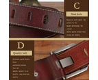 Genuine Leather For Men Pin Buckle Belts Cowskin Casual Belts Business Belt (Brown)