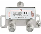 2-Way Splitter 2050MHz F-Type 2.05Ghz 2 Way Coaxial Cable Splitter (RG6 Splitter, Coaxial Splitter, TV Splitter,