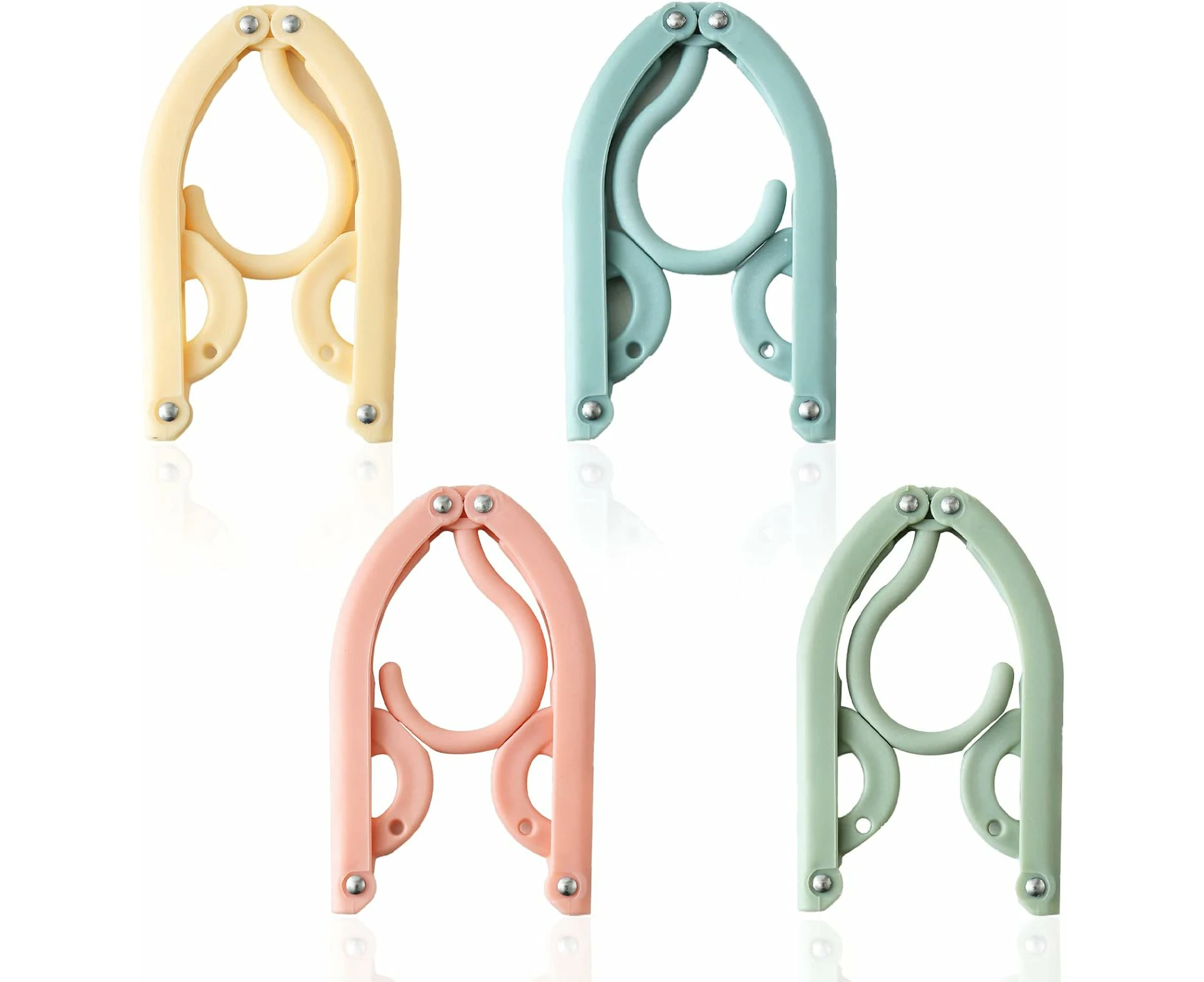 4-pack travel hanger foldable hanger in 4 colors, non slip hanger, portable foldable wall mounted drying rack, suitable for family travel, outdoor cam