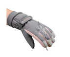 Biwiti 2Pcs Women Snow Gloves Ski Gloves Thermal Touch Screen Gloves -Grey and Pink