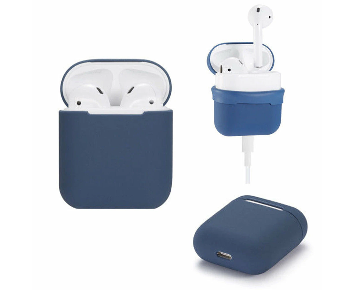 Silicone Airpods Protective Case (navy Blue)