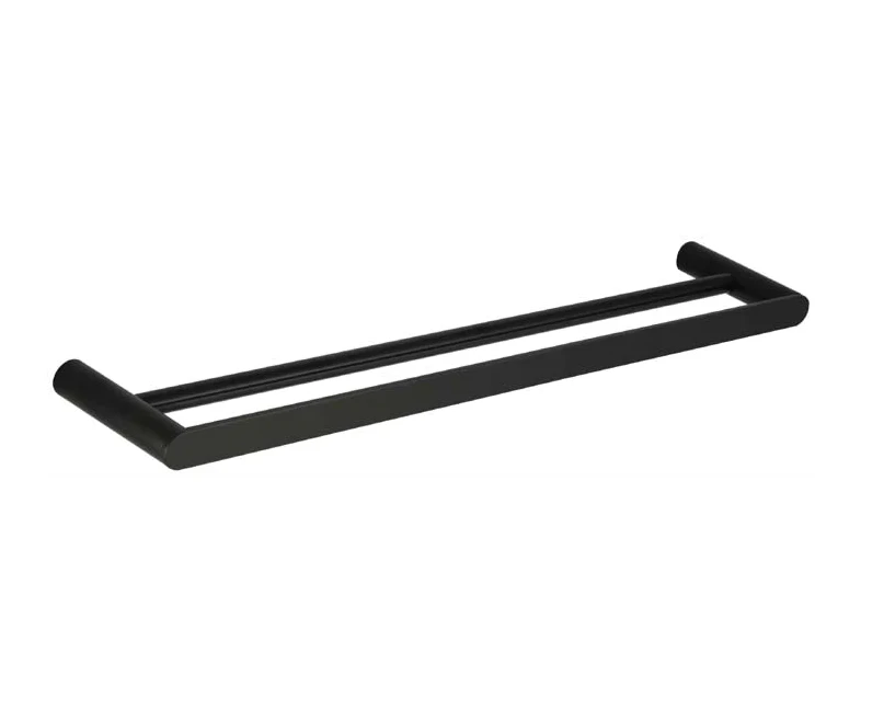 800mm Sleek Double Towel Rail (Black)