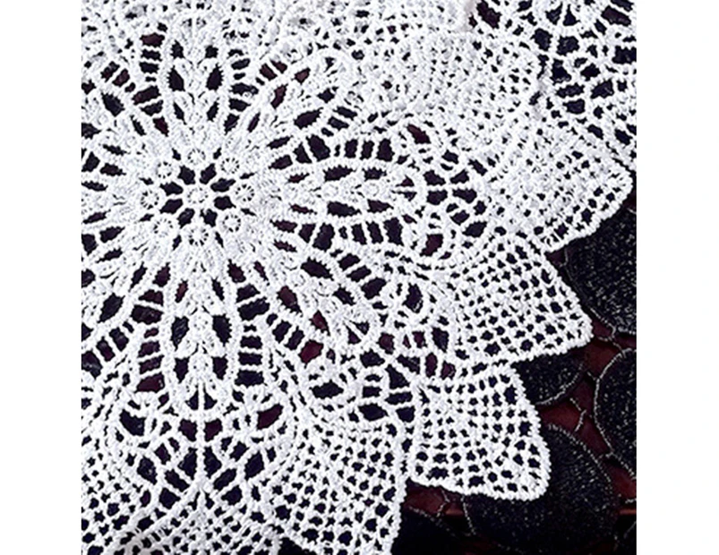 puluofuh Cup Mat Eco-friendly Lace Design Polyester Decorative Cup Pad Supplies for Home-30cm 4