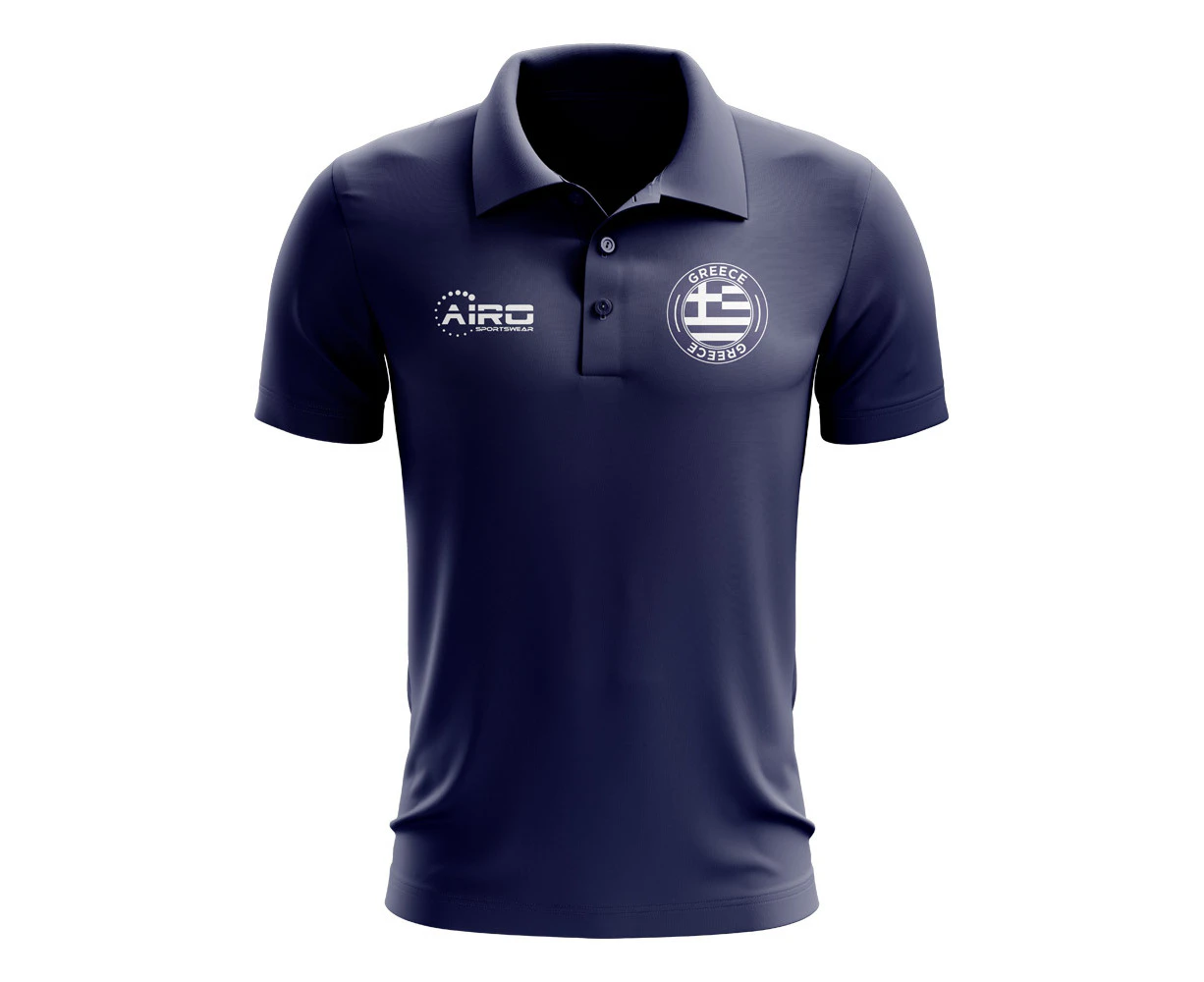 Greece Football Polo Shirt (Navy)