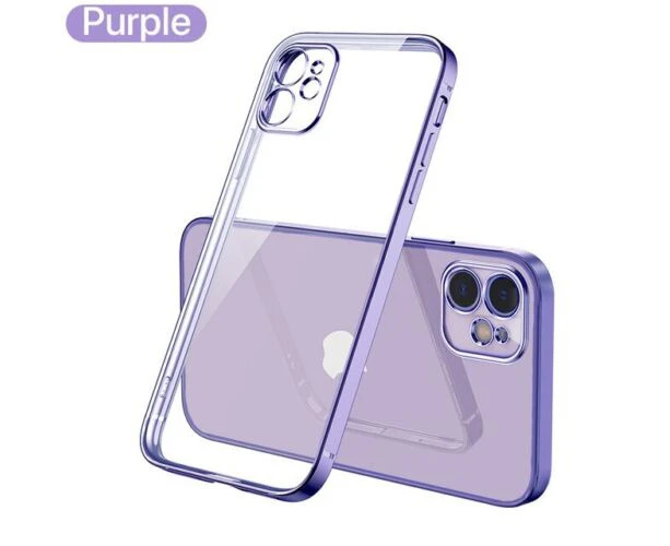 Iphone TPU Clear Case 13 Mini Soft Case Purple ShockProof Cover