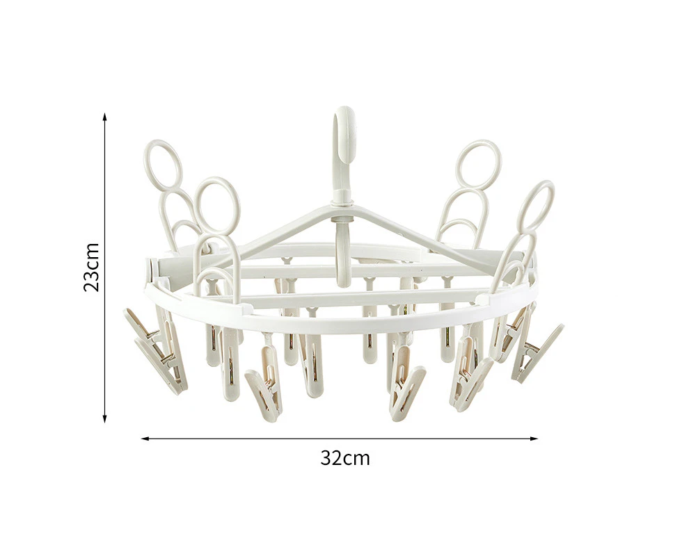 1 Piece Beige Drying Rack, Sock Hanger Household Foldable Windproof Swivel